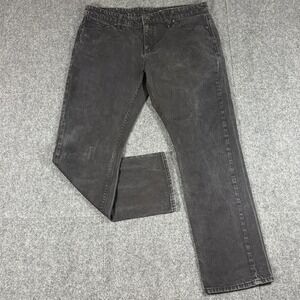 Volcom Black Denim Men's Jeans 38x31 Solver Modern Straight Logo Skater Grunge